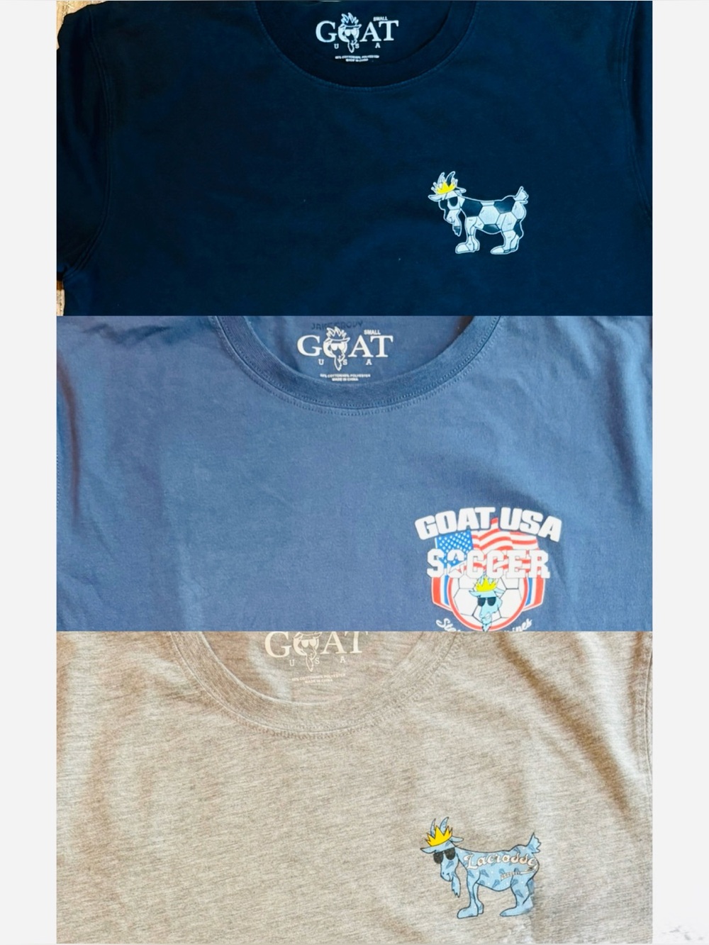 GOAT Sports tees - soccer and lacrosse
